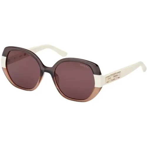 Grey Frame Violet Lens Sunglasses , female, Sizes: 55 MM - Guess - Modalova