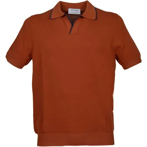 Rust Tennis Skipper Cotton Polo , male, Sizes: 3XL, 2XL, XL - Gran Sasso - Modalova