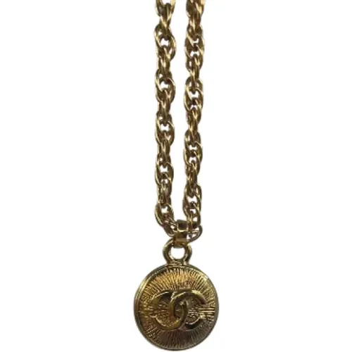 Gold Metal CC Necklace , female, Sizes: ONE SIZE - Chanel Vintage - Modalova