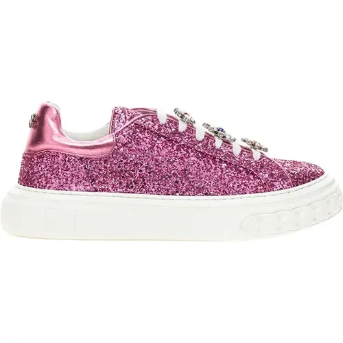 Fuchsia Leather Sneaker , female, Sizes: 8 UK - Casadei - Modalova