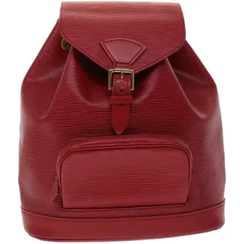 Leather Louis Vuitton Montsouris Backpack , female, Sizes: ONE SIZE - Louis Vuitton Vintage - Modalova
