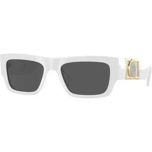Dark Grey Sunglasses , male, Sizes: 53 MM - Versace - Modalova