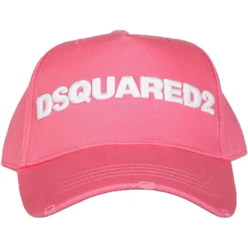 Bestickte rosa Baseballkappe , Damen, Größe: ONE Size - Dsquared2 - Modalova