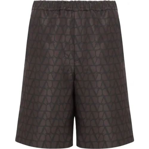 Silk Monogram Shorts Ss22 , male, Sizes: S, M - Valentino - Modalova