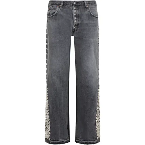 Studded Flare Jeans , male, Sizes: W33 - Gallery Dept. - Modalova