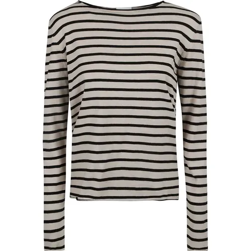 Women's Clothing Sweatshirts Creme Noir Ss24 , female, Sizes: S - allude - Modalova