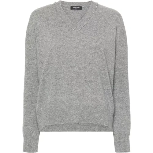 Grauer Sweatshirt Aw24 Damenbekleidung , Damen, Größe: L - Fabiana Filippi - Modalova