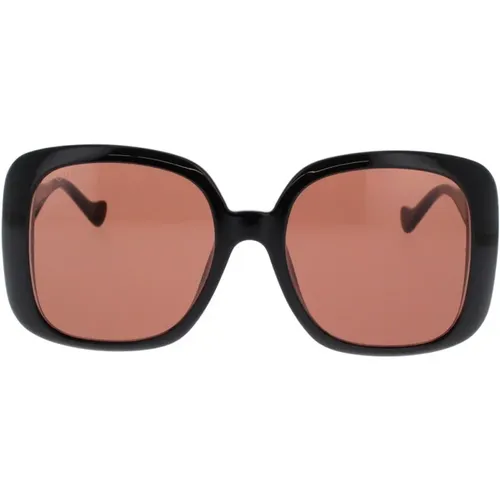 Chain Oversized Square Sunglasses , female, Sizes: 57 MM - Gucci - Modalova