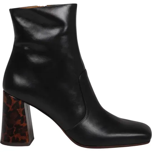 Leder Stiefeletten mit Animal-Print , Damen, Größe: 37 1/2 EU - Chie Mihara - Modalova