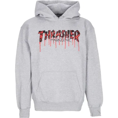 Blood Drip Hoodie Light Steel/Red , unisex, Sizes: M, L, S, XL - Thrasher - Modalova