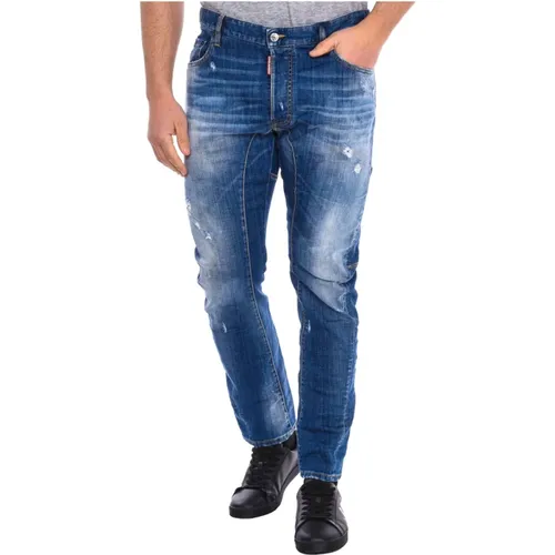 Gerade Geschnittene Lange Hose , Herren, Größe: XL - Dsquared2 - Modalova