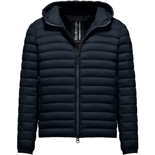Nylon Down Jacket with Hood , male, Sizes: XL, L, M, 2XL, S - BomBoogie - Modalova