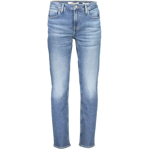 Slim Fit Wascheffekt Blaue Jeans , Herren, Größe: W34 L32 - Guess - Modalova