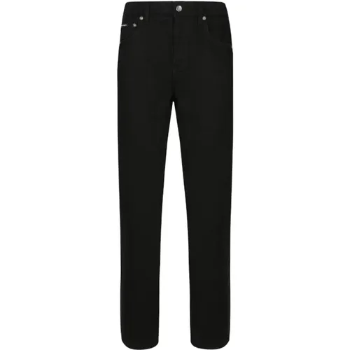 Schwarze Low-Rise Boyfriend Jeans , Damen, Größe: 2XS - Dolce & Gabbana - Modalova