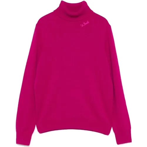 Fuchsia Knitted Sweater with Roll Neck , female, Sizes: S, L, M - MC2 Saint Barth - Modalova