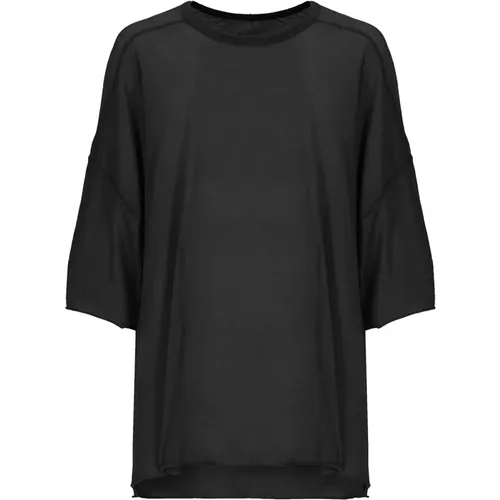 Schwarzes Baumwoll-T-Shirt und Polo , Herren, Größe: ONE Size - Rick Owens - Modalova