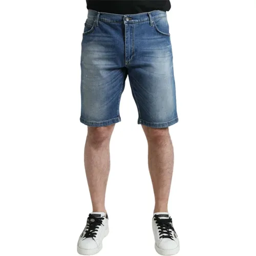 Washed Cotton Bermuda Denim Shorts , male, Sizes: 3XL - Dolce & Gabbana - Modalova
