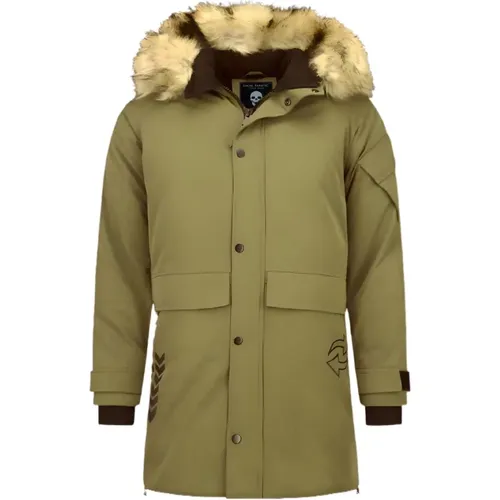 Winter Jacket with Faux Fur Collar - Exclusive Winter Jackets for Men - Pi-9803G , male, Sizes: XL, S, M, L, XS - Enos - Modalova