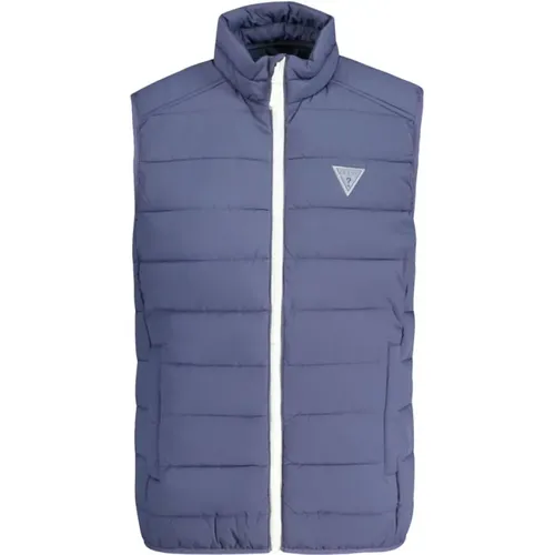 Blaue Spandex-Jacke , Herren, Größe: S - Guess - Modalova