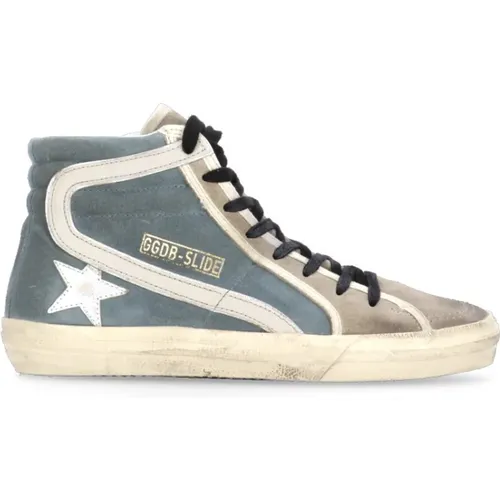 Blaue Wildleder High-Top Sneakers Frau , Damen, Größe: 37 EU - Golden Goose - Modalova