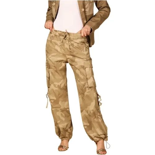 Camouflage Cargo Jogger Hose , Damen, Größe: L - Mason's - Modalova