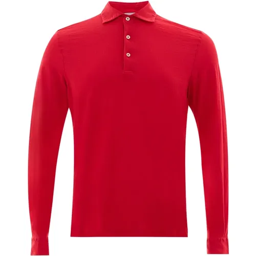 Long Sleeve Cotton Polo Shirt , male, Sizes: L - Gran Sasso - Modalova