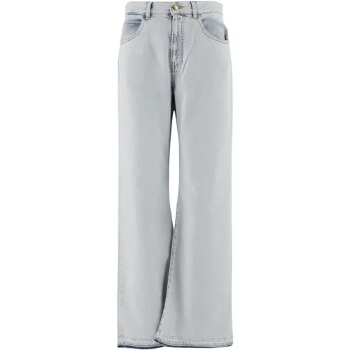 Hoch taillierte ausgestellte Jeans aus Denim , Damen, Größe: W27 - pinko - Modalova