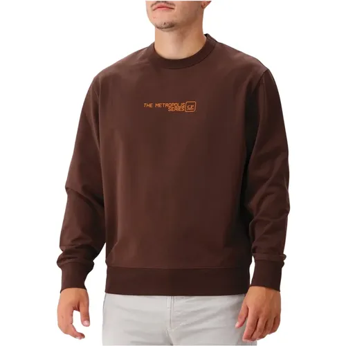 Metropolis Stretch Fleece Crewneck Sweatshirt Rum Raisin , Herren, Größe: S - C.P. Company - Modalova