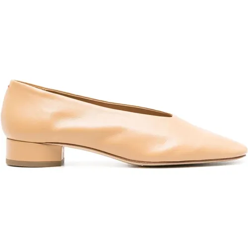 Nappa Leder Braun Flats , Damen, Größe: 40 EU - aeyde - Modalova