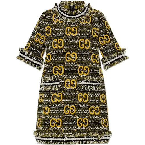 Tweed Mini Dress with Monogram , female, Sizes: M, S, XS - Gucci - Modalova