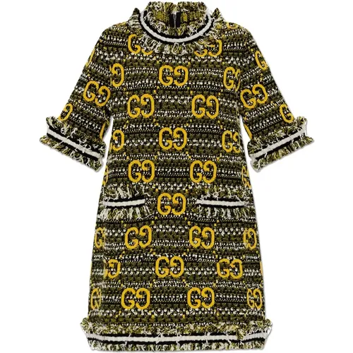 Tweed Mini Dress with Monogram , female, Sizes: S, XS - Gucci - Modalova