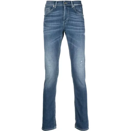 Mid-Rise Slim-Fit Whiskered Jeans , Herren, Größe: W35 - Dondup - Modalova