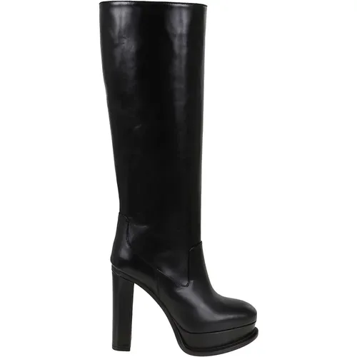 Premium Leather High Boots for Women , female, Sizes: 8 UK, 4 UK, 6 UK, 7 UK, 3 UK - alexander mcqueen - Modalova