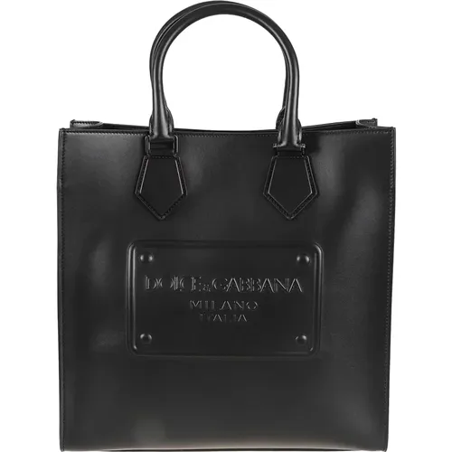 Shopping Vit.Liscio Embo Bag , male, Sizes: ONE SIZE - Dolce & Gabbana - Modalova