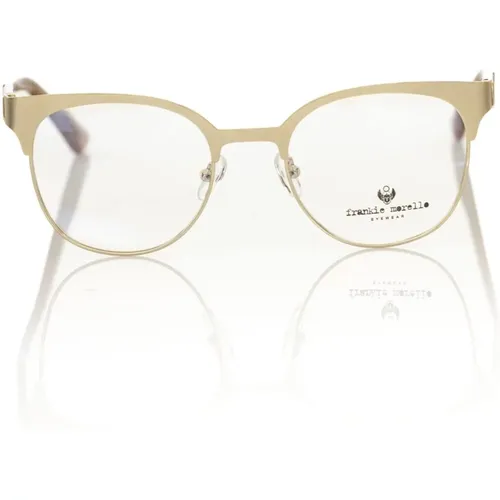 Goldene Clubmaster Brille mit geometrischem Muster , unisex, Größe: ONE Size - Frankie Morello - Modalova