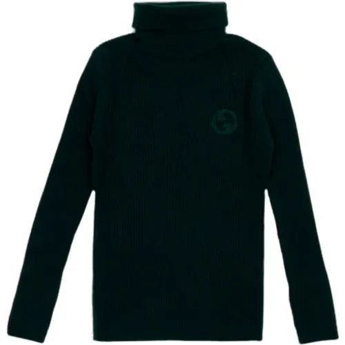 Dunkelgrüner Hoher Hals Pullover - Gucci - Modalova