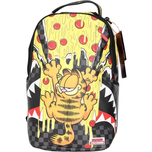 Garfield Pizza Drips Black Backpack , unisex, Sizes: ONE SIZE - Sprayground - Modalova