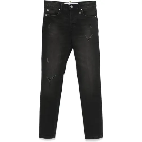 Schwarze Slim Fit Denim Jeans , Herren, Größe: W33 - John Richmond - Modalova