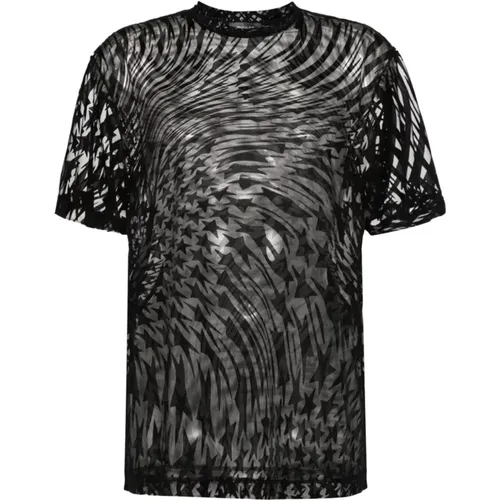 Mesh Star Pattern Top , female, Sizes: S - Mugler - Modalova