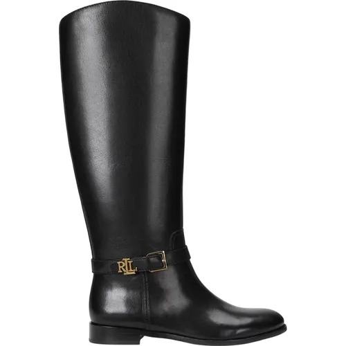 Brooke Leder Reitstiefel Schuhe , Damen, Größe: 39 EU - Ralph Lauren - Modalova