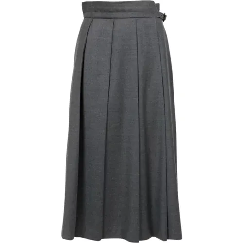 Pleated Midi Skirt in Black , female, Sizes: 2XS, 3XS, XS, S - Max Mara - Modalova