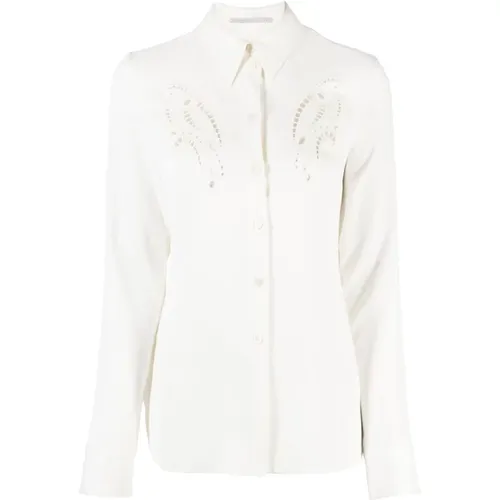 Long-Sleeve Shirt with Cut-Out Detailing , female, Sizes: XS, 2XS - Stella Mccartney - Modalova