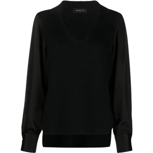 Schwarzer Pullover mit langen Ärmeln , Damen, Größe: S - Fabiana Filippi - Modalova