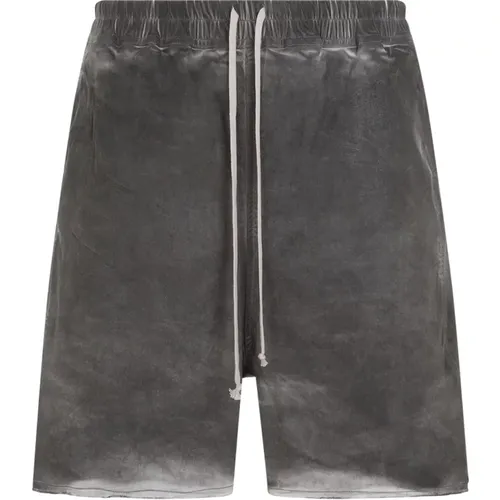 Grey Cotton Shorts with Drawstring , male, Sizes: L - Rick Owens - Modalova