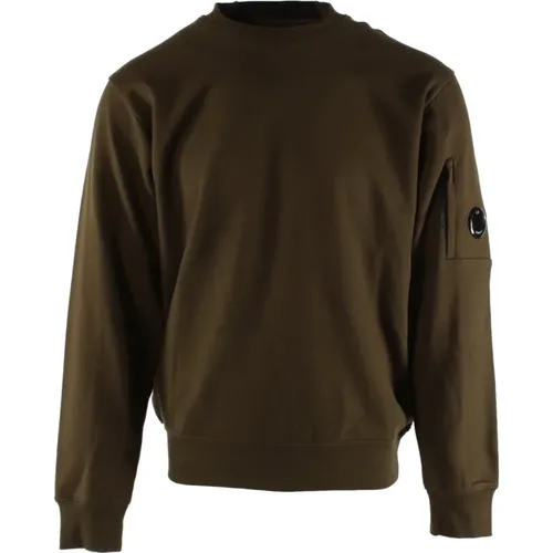 Grüner Herren Pullover 100% Baumwolle , Herren, Größe: L - C.P. Company - Modalova