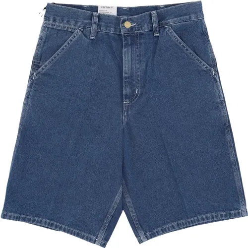 Blaue Stone Washed Denim Shorts , Herren, Größe: W29 - Carhartt WIP - Modalova