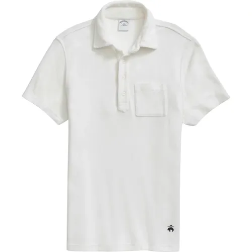 Weißes Goldenes Fleece Frottee Polo , Herren, Größe: 2XL - Brooks Brothers - Modalova