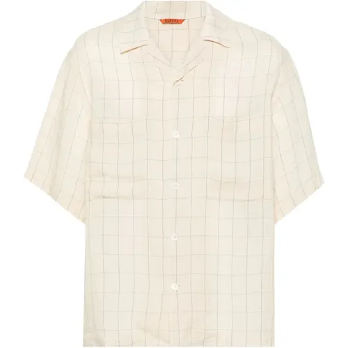 Light Checkered Linen Shirt , male, Sizes: L, M - Barena Venezia - Modalova