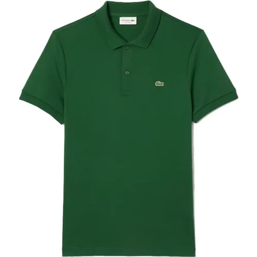 Iconic Cotton Pima Polo in erschiedenen Farben,Grünes Polo mit Logo und Knöpfen,Grüne T-Shirts und Polos - Lacoste - Modalova