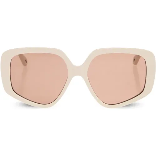 Sonnenbrille mit Logo , Damen, Größe: 56 MM - Chloé - Modalova